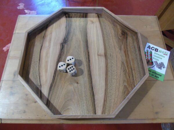 Piste de dés en bois octogonale 47cm