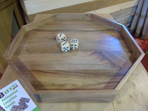 Piste de dés en bois octogonale 47cm